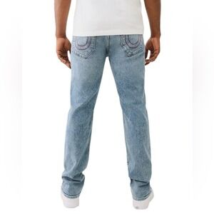 NEW TRUE RELIGION Ricky Straight Jean Light Delightful Wash Relaxed Size 34 x34